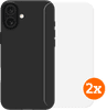 BlueBuilt Back Cover Apple iPhone 16 Plus Transparant + Screenprotector Glas Duo Pack
