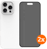 BlueBuilt Back Cover iPhone 16 Pro Max Wit + Privacy Filter Screenprotector Glas Duo Pack