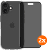 BlueBuilt Protective Back Cover iPhone 17 Transparant + Privacy Screenprotector Duo Pack
