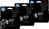 HP 937 Cartridge Zwart Triple Pack