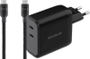 BlueBuilt 100W GaN Oplader met 2 Usb C Poorten Zwart + BlueBuilt Usb C Kabel 240W 2m Nylon
