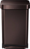 Simplehuman Rectangular Liner Pocket 45-Liter Stainless Steel Bronze