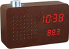 Gingko Radio Click Clock Bruin/Rood