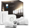 Philips Hue White Kit de Démarrage E27 avec 3 Ampoules, Variateur + Bridge