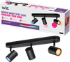 WiZ 3 spots Imageo zwart - Gekleurd en Wit licht - GU10