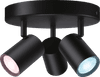 WiZ 3 spots Imageo Round- Colored and White Light - GU10 - Black