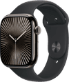 Apple Watch Series 10 4G 46mm Titanium Zwart Sportband M/L
