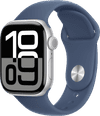 Apple Watch Series 10 4G 42mm Zilver Sportband S/M
