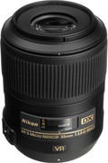 Nikon AF-S 85mm f/3.5G ED VR DX Micro bovenkant
