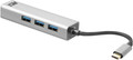 ACT USB-C 3-poorts hub met ethernet voorkant