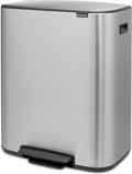 Brabantia Bo Pedal Bin 60 Liter Rvs Fingerprint proof + Vuilniszakken (120 stuks) linkerkant