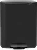 Brabantia Bo Pedal Bin 2 x 30 Liter Matt Black + Vuilniszakken (120 stuks) voorkant