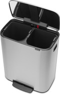 Brabantia Bo Poubelle à Pédale 2 x 30 Litres Inox Anti-traces de Doigts détail