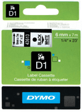 Dymo D1 Naamlabels Zwart-Wit (6 mm x 7 m) Main Image