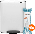 Brabantia Bo Pedal Bin 2 x 30 Liter White + Vuilniszakken (120 stuks) Main Image
