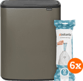 Brabantia Bo Touch Bin 2 x 30 Liter Platinum + Vuilniszakken (120 stuks) Main Image