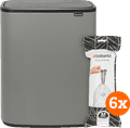 Brabantia Bo Touch Bin 60 Liter Mineral Concrete Grey + Vuilniszakken (120 stuks) Main Image