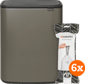 Brabantia Bo Touch Bin 60 Litres Platinum + Sacs Poubelle (120 pièces) Main Image
