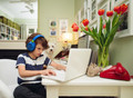 JBL JR460NC Blue product in use