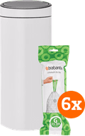 Brabantia Touch Bin 30 Liter White + Vuilniszakken (120 stuks) Main Image