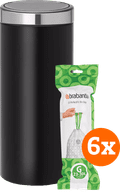 Brabantia Touch Bin 30L Matte Black + Trash Bags (120 units) Main Image