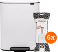 Brabantia Bo Pedal Bin 60 Liter White + Vuilniszakken (120 stuks) Main Image