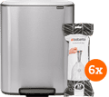 Brabantia Bo Pedal Bin 60 Liter Rvs Fingerprint proof + Vuilniszakken (120 stuks) Main Image