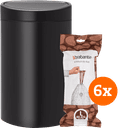 Brabantia Touch Bin 40 Liter Matt Black + Vuilniszakken (120 stuks) Main Image