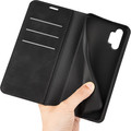 Just in Case Wallet Magnetic Samsung Galaxy A13 4G Book Case Zwart product in gebruik