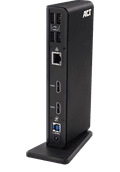 ACT USB-C Dual Monitor Docking Station achterkant