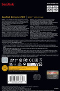 SanDisk SDXC Extreme Pro 256GB 140MB/s packaging
