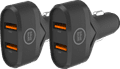 BlueBuilt Quick Charge Autolader met 2 Usb A Poorten 18W Zwart Duo Pack Main Image