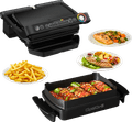 Tefal OptiGrill+ GC7148 + Snacking & Baking accessoire product in gebruik