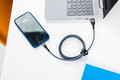 BlueBuilt USB-A to Lightning Cable 1.5m Kevlar Black product in use