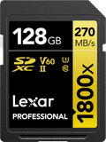Lexar Professional SDXC 1800x GOLD 128GB 270MB/s Main Image