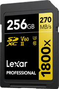 Lexar Professional SDXC 1800x GOLD 256GB 180MB/s rechterkant