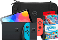 Nintendo Switch OLED Blauw/Rood + Nintendo Switch Sports + BlueBuilt Beschermhoes Main Image