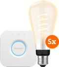 Philips Hue Filament White Ambiance Edison XL 5-Pack + Bridge Main Image