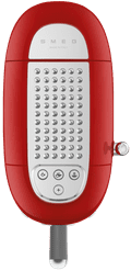 SMEG ECF02RDEU Rood + koffiemolen bovenkant