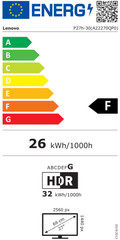 Lenovo ThinkVision P27h-30 energy label