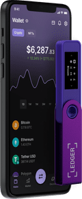 Ledger Nano X Paars Amethist product in gebruik