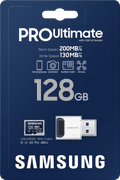 Samsung PRO Ultimate 128 GB (2023) microSDXC + USB lezer verpakking