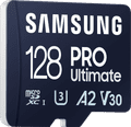 Samsung PRO Ultimate 128 GB (2023) microSDXC + USB lezer rechterkant