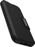 Otterbox Strada Apple iPhone 15 Book Case Leer Zwart Met MagSafe linkerkant