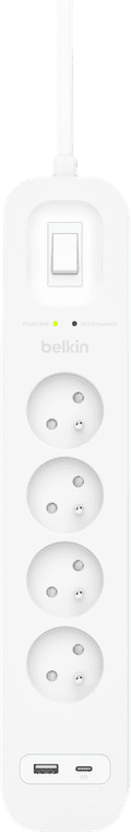 Belkin Surge Protection 4 Outlet 2m USB-C white null