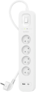 Belkin Surge Protection 4 Outlet 2m USB-C white Main Image