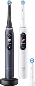 Oral-B iO Series 8 Black and White Duo Pack with Extra Brush Attachment front