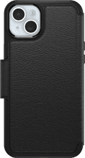 Otterbox Strada Apple iPhone 15 Plus Book Case Leather Black with MagSafe back