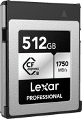 Lexar Professional SILVER 512GB CFexpress Type B left side