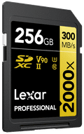 Lexar Professional SDXC 2000x GOLD 256GB 260MB/s voorkant